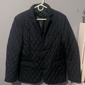 Men's Quilted Black Blazer Jacket - Classic Lightweight Coat